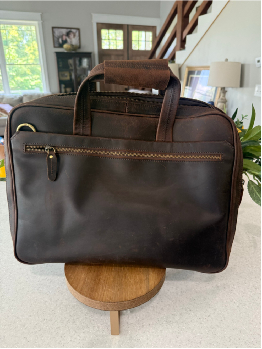 Men's Leather Computer Bag - Picture 1 of 8